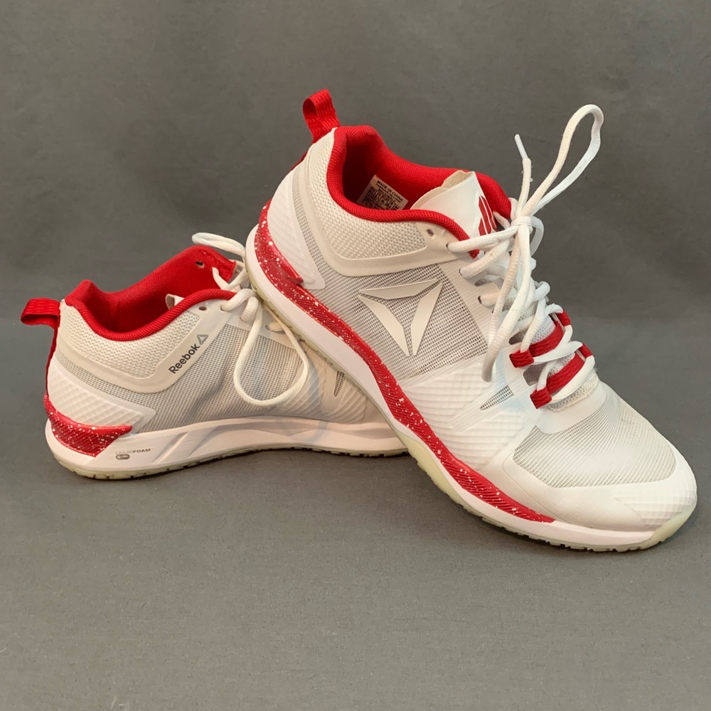 Reebok JJ Watt White Red Cross Trainer Shoes 10.5